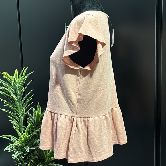 LOFT Peplum Waist,Ruffle sleeve,v-neck,lightweight summer/spring pullover - Picture 3 of 9